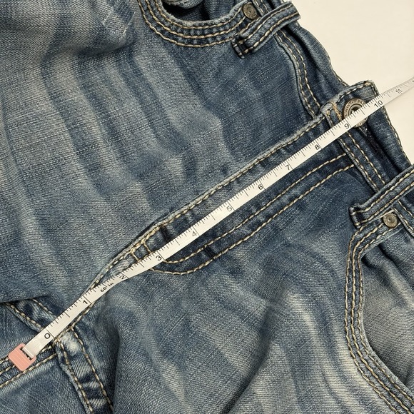 BKE Mens Y2K Jake Bootleg Light Wash Denim Jeans 34R 35x32 Distressed - Picture 8 of 11